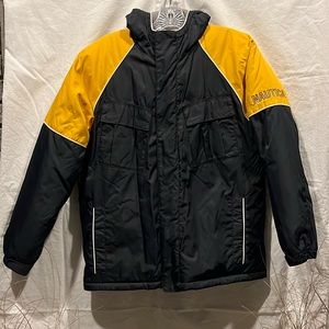 NAUTICA BIG BOY LOGO size 12-14 Hooded zip up w pockets EUC WINTER COAT w detail